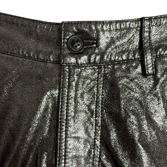 ba&sh Elric Silver Metallic Leather Mid Rise Shorts Size Small - Picture 7 of 16